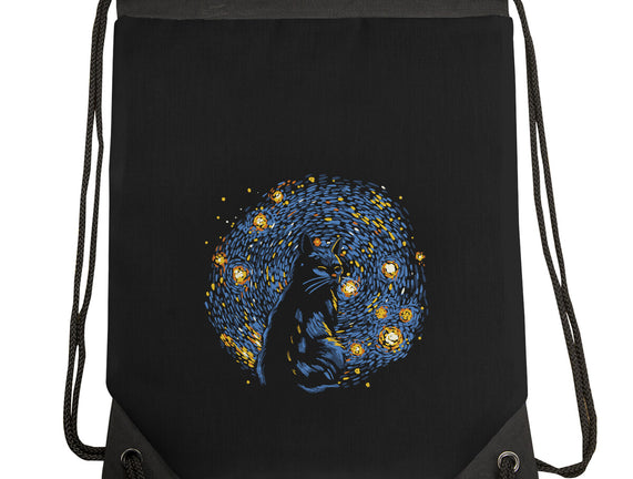 Starry Night Black Cat