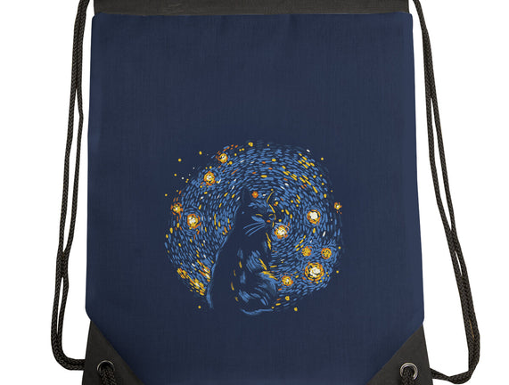 Starry Night Black Cat