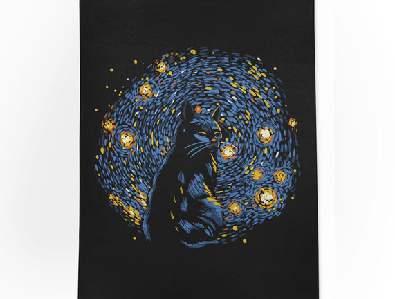 Starry Night Black Cat