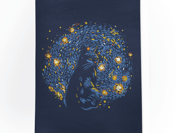 Starry Night Black Cat