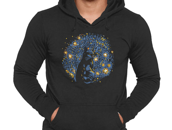 Starry Night Black Cat