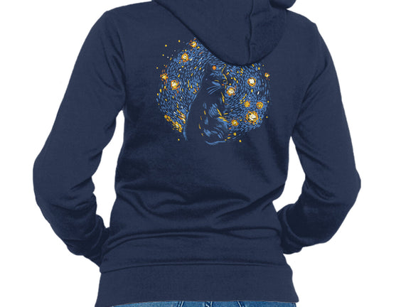 Starry Night Black Cat