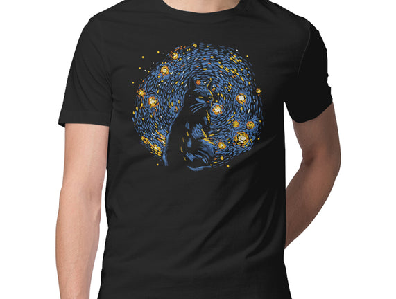 Starry Night Black Cat