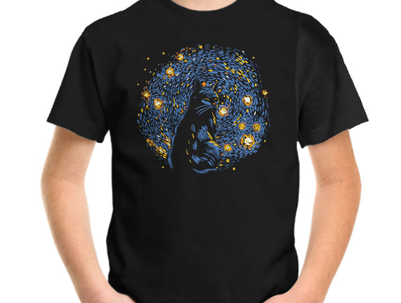 Starry Night Black Cat