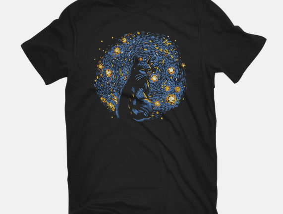 Starry Night Black Cat