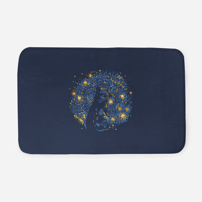 Starry Night Black Cat-None-Memory Foam-Bath Mat-tobefonseca