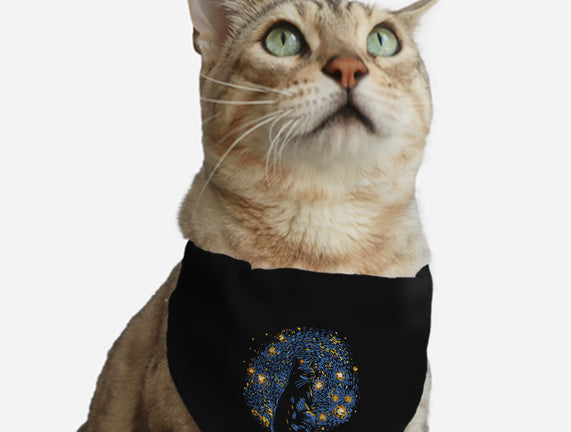 Starry Night Black Cat