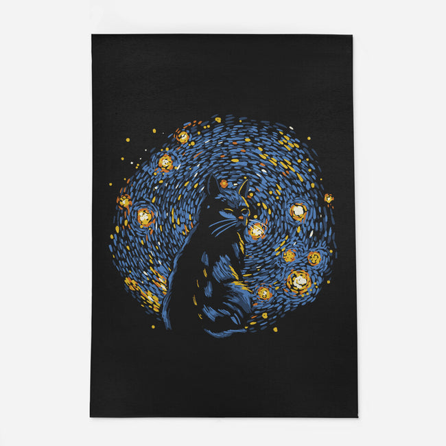 Starry Night Black Cat-None-Indoor-Rug-tobefonseca