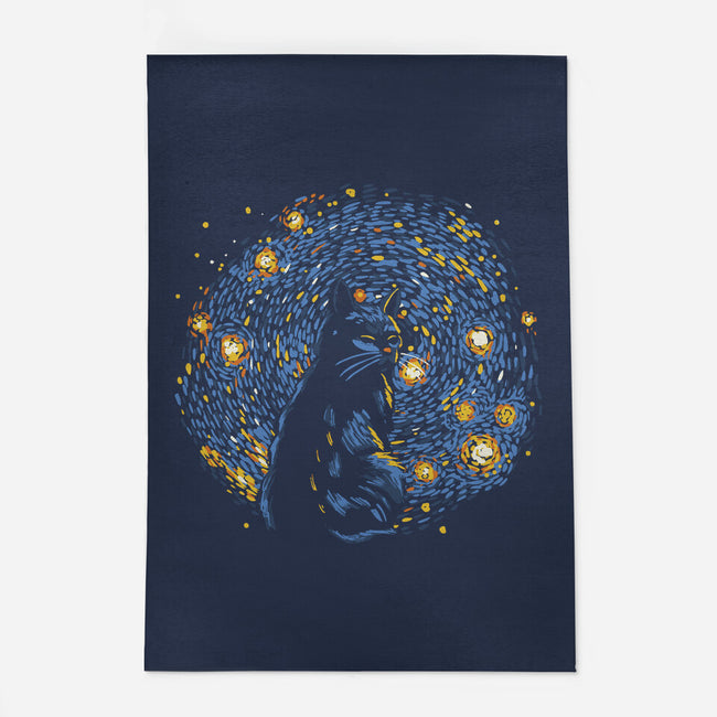 Starry Night Black Cat-None-Indoor-Rug-tobefonseca