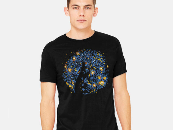 Starry Night Black Cat