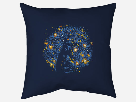 Starry Night Black Cat