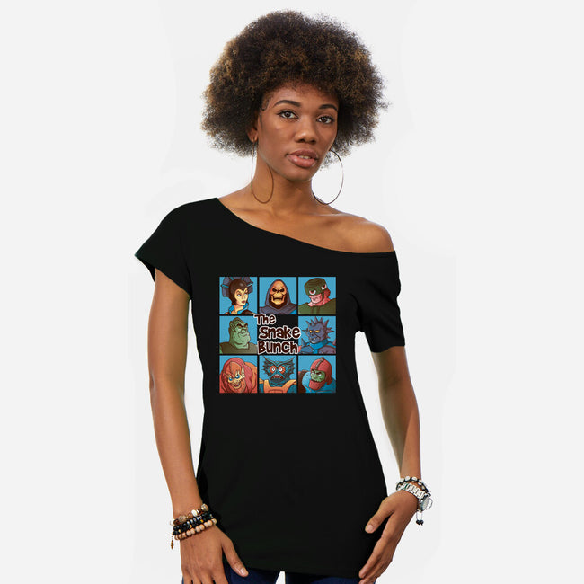 The Snake Bunch-Womens-Off Shoulder-Tee-Skullpy