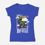 The Legend Of The Beagle-Womens-V-Neck-Tee-Studio Mootant