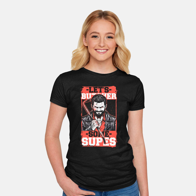 Super Heroes Hunter-Womens-Fitted-Tee-Studio Mootant