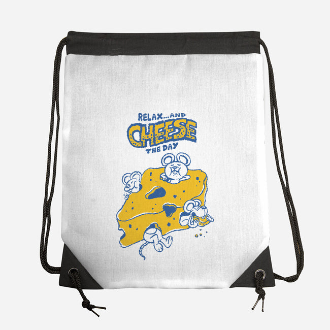 Cheese The Day-None-Drawstring-Bag-Henrique Torres