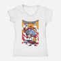 Breakfast Quest-Womens-V-Neck-Tee-Henrique Torres