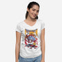 Breakfast Quest-Womens-V-Neck-Tee-Henrique Torres