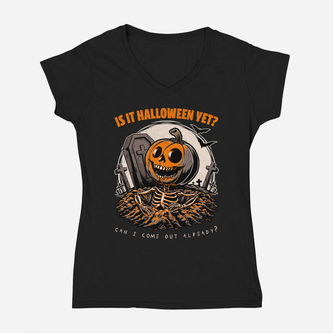 Halloween Approaches-Womens-V-Neck-Tee-Studio Mootant