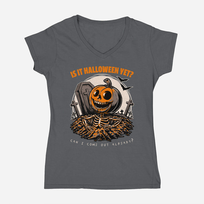 Halloween Approaches-Womens-V-Neck-Tee-Studio Mootant