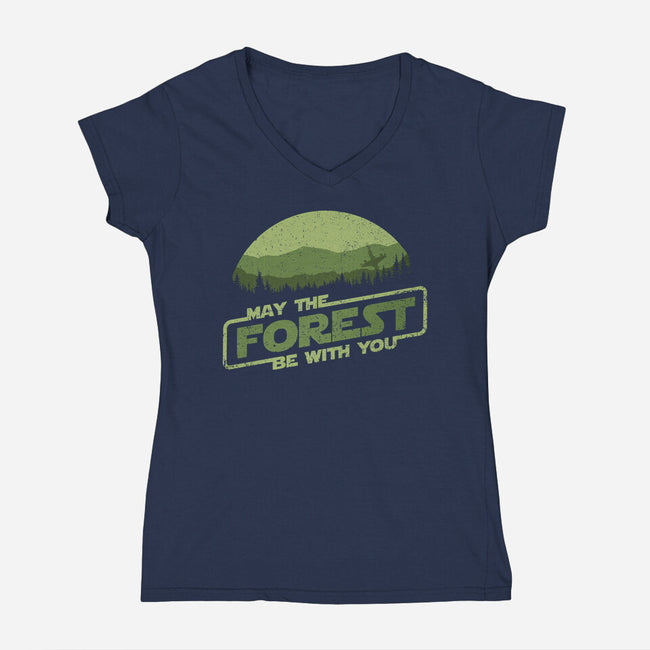 May The Forest Be With You-Womens-V-Neck-Tee-kg07