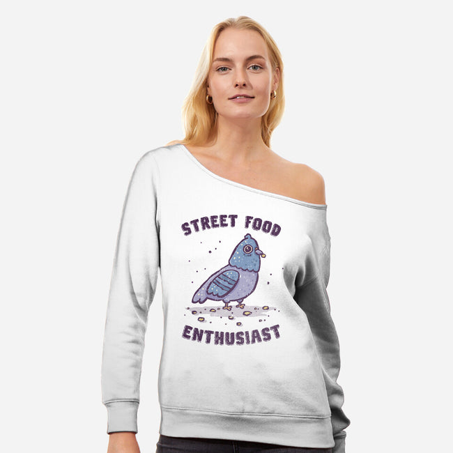 Street Food Enthusiast-Womens-Off Shoulder-Sweatshirt-kg07