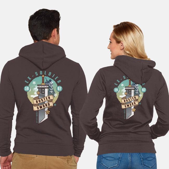 Cloud Buster Sword Emblem-Unisex-Zip-Up-Sweatshirt-LAGELANTEE