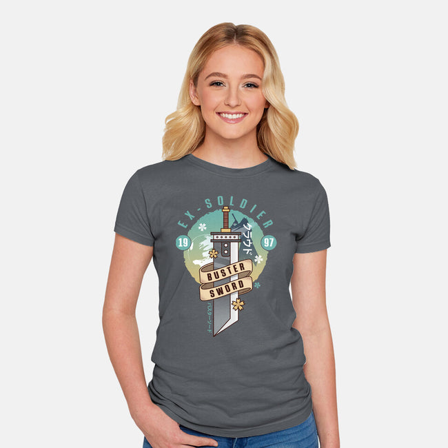 Cloud Buster Sword Emblem-Womens-Fitted-Tee-LAGELANTEE