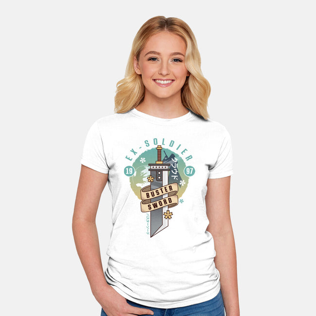 Cloud Buster Sword Emblem-Womens-Fitted-Tee-LAGELANTEE