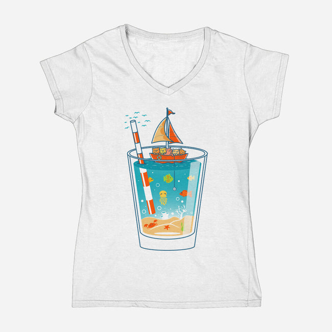 A Glass of Summer-Womens-V-Neck-Tee-erion_designs