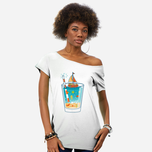 A Glass of Summer-Womens-Off Shoulder-Tee-erion_designs