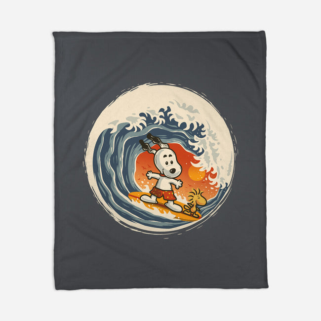 Surfing Beagle-None-Fleece-Blanket-erion_designs