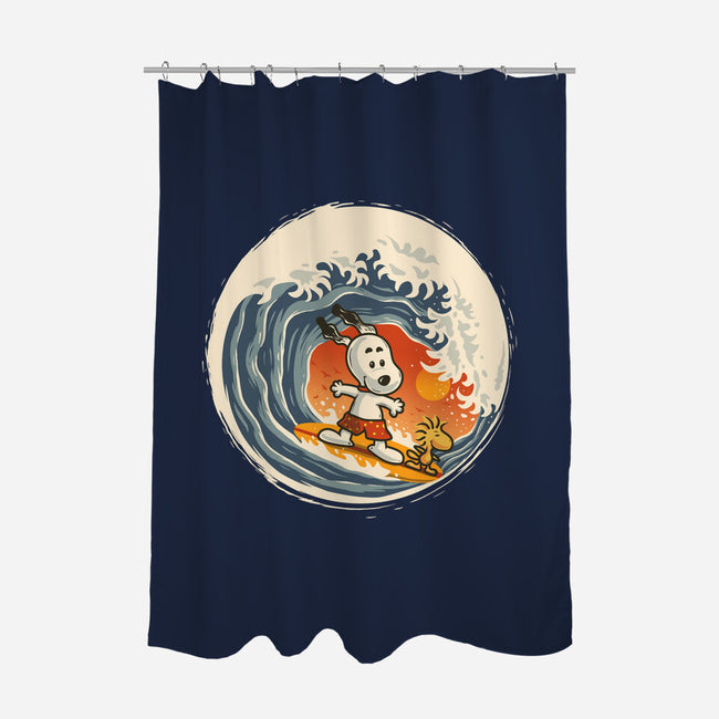 Surfing Beagle-None-Polyester-Shower Curtain-erion_designs