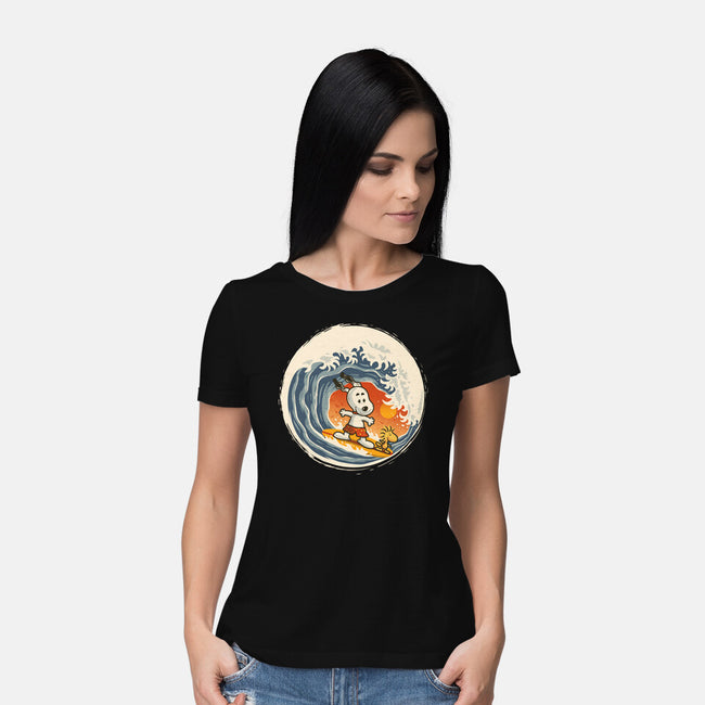 Surfing Beagle-Womens-Basic-Tee-erion_designs