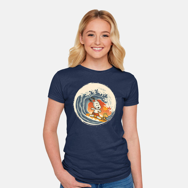 Surfing Beagle-Womens-Fitted-Tee-erion_designs