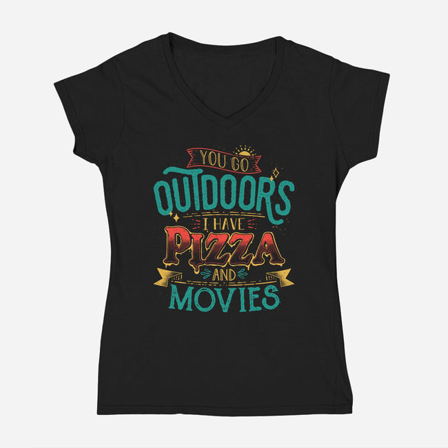 You Go Outdoors-Womens-V-Neck-Tee-teesgeex