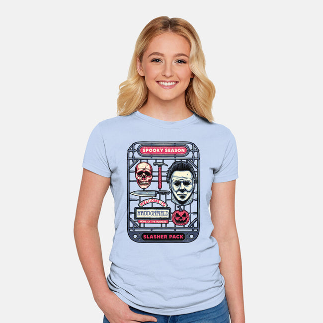 Slasher Kit-Womens-Fitted-Tee-glitchygorilla