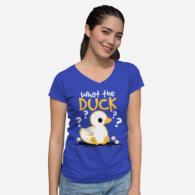 What The Duck-Womens-V-Neck-Tee-NemiMakeit