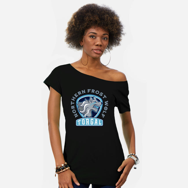 Torgal Emblem-Womens-Off Shoulder-Tee-LAGELANTEE