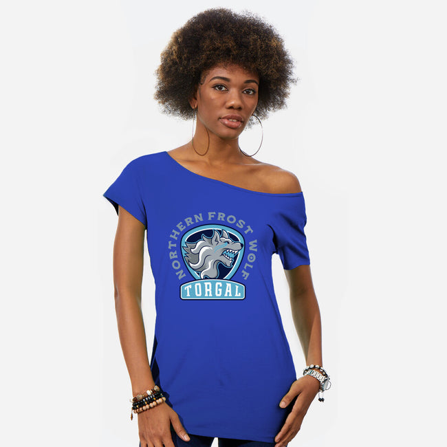 Torgal Emblem-Womens-Off Shoulder-Tee-LAGELANTEE