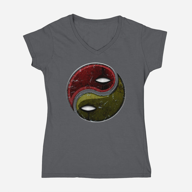 Snikt And Bang-Womens-V-Neck-Tee-Skullpy