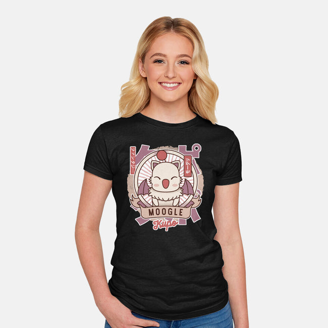 Moogle Retro-Womens-Fitted-Tee-LAGELANTEE