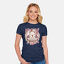 Moogle Retro-Womens-Fitted-Tee-LAGELANTEE