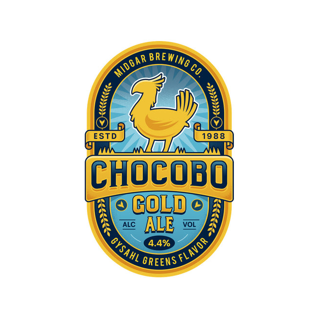 Chocobo Gold Beer Emblem-Unisex-Basic-Tee-LAGELANTEE