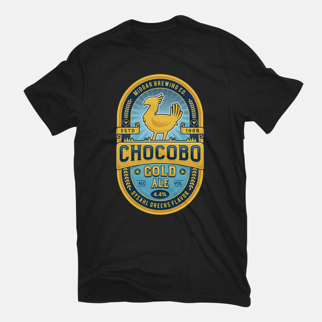 Chocobo Gold Beer Emblem-Unisex-Basic-Tee-LAGELANTEE