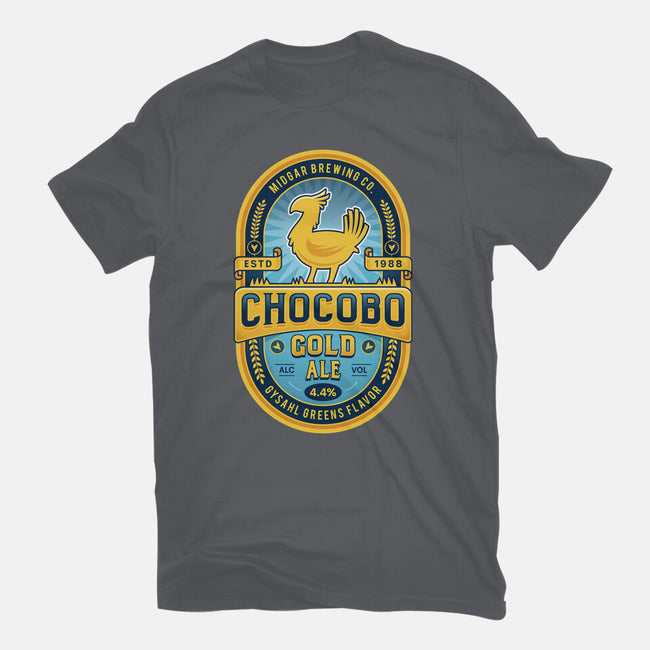 Chocobo Gold Beer Emblem-Mens-Heavyweight-Tee-LAGELANTEE