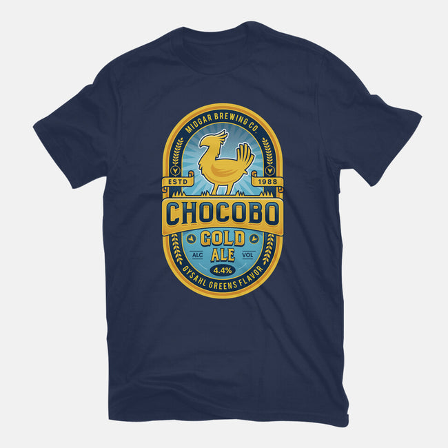 Chocobo Gold Beer Emblem-Mens-Heavyweight-Tee-LAGELANTEE