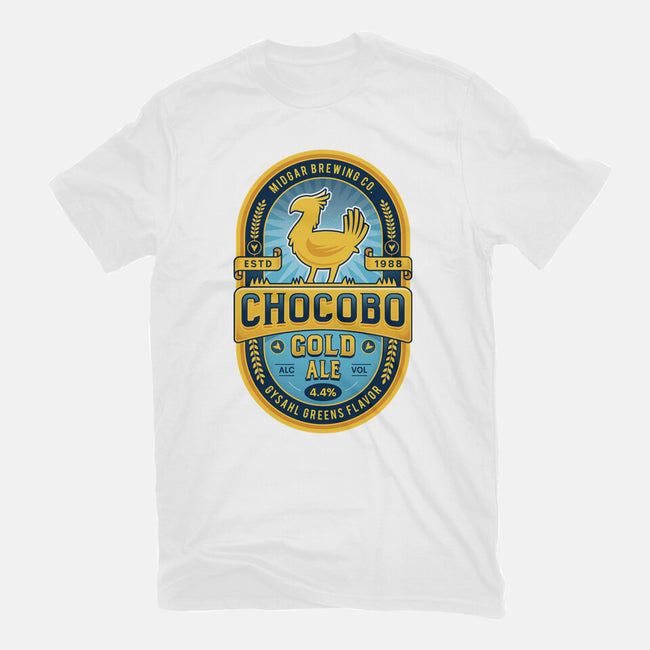 Chocobo Gold Beer Emblem-Unisex-Basic-Tee-LAGELANTEE