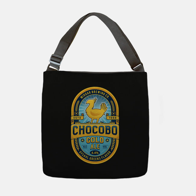 Chocobo Gold Beer Emblem-None-Adjustable Tote-Bag-LAGELANTEE