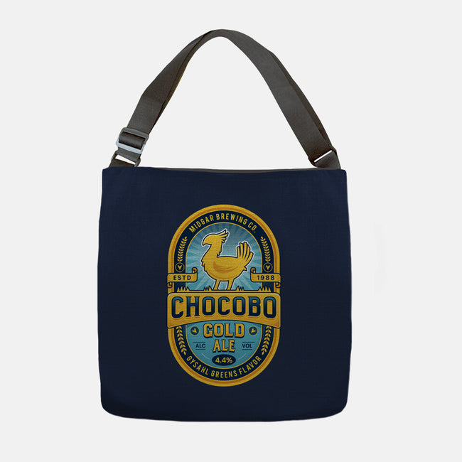 Chocobo Gold Beer Emblem-None-Adjustable Tote-Bag-LAGELANTEE