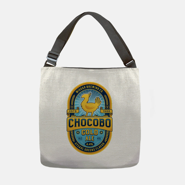 Chocobo Gold Beer Emblem-None-Adjustable Tote-Bag-LAGELANTEE